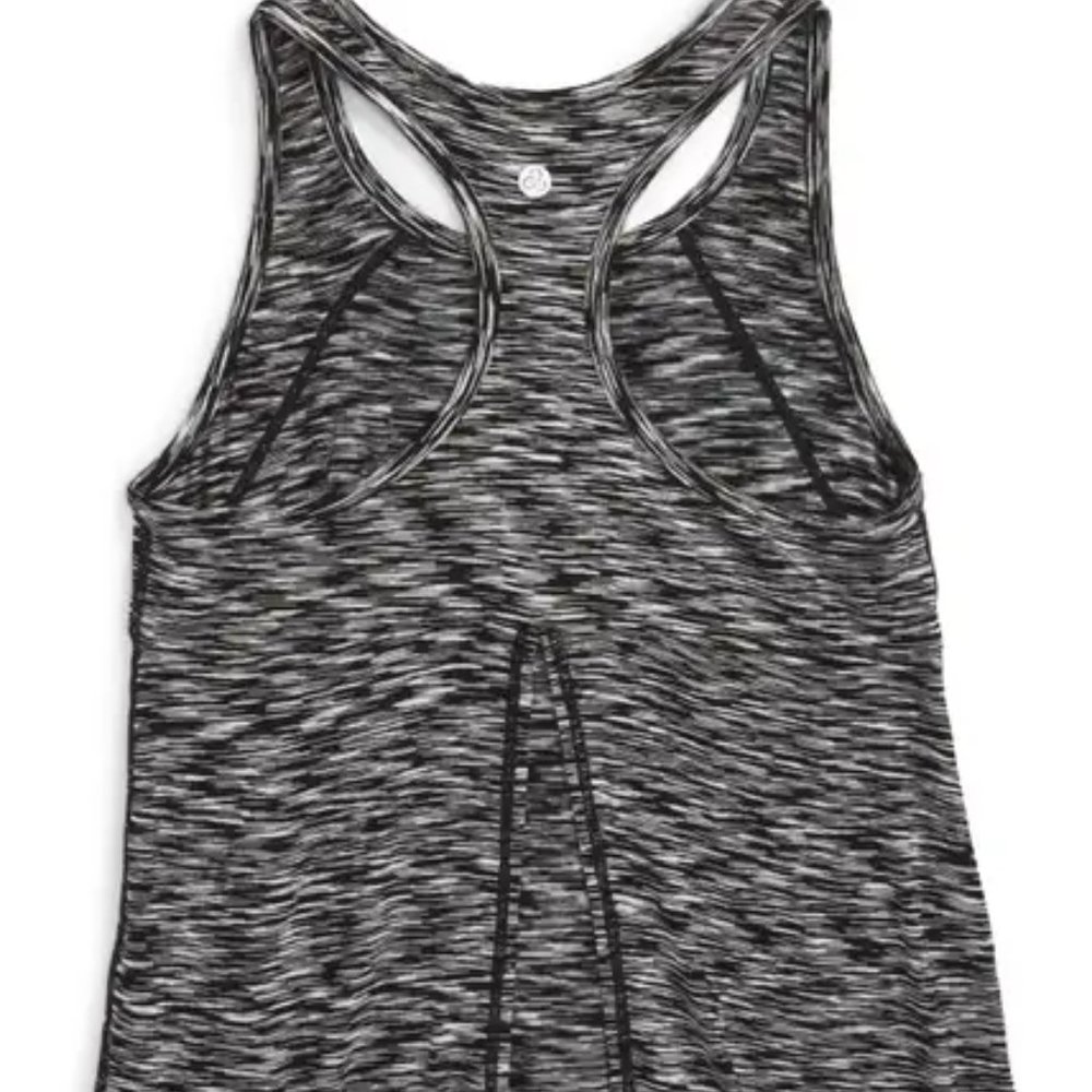 Zella Girl Racerback Tank (Little Girls & Big Girls) XL (14-16), BLACK SPACEDYE